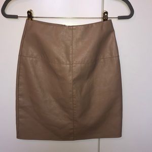 Camel Faux Leather Pencil skirt